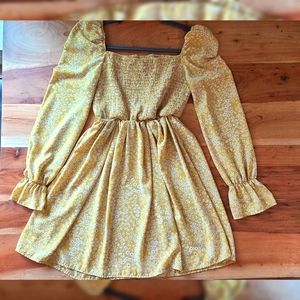 Yellow Floral Long Sleeve Blouse